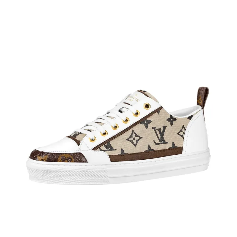 LOUIS VUITTON Stellar Stylish Skateboarding Shoes Women's White Brown-0