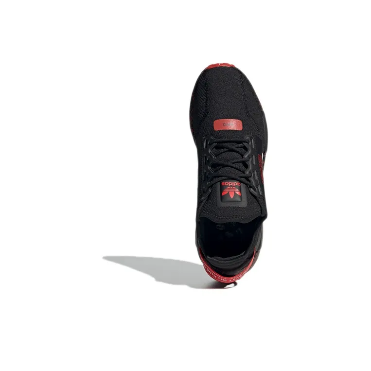 Adidas Originals Nmd R1 V2 Crackled Black Red-4