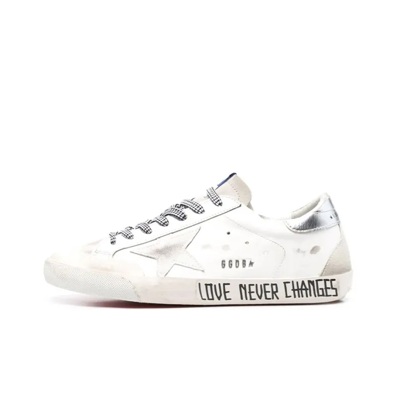 Golden Goose Super Star Low Top Stylish Skateboarding Shoes Women's Gray White Vintage Version-0