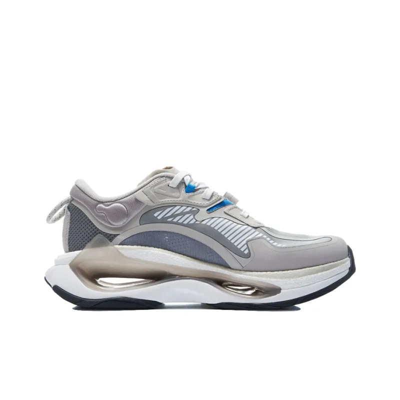 LiNing Beyond Infinity Cushioned Anti Slip And Wear Resistant Lightweight Low Top Running Shoes Men's Light Gray-1