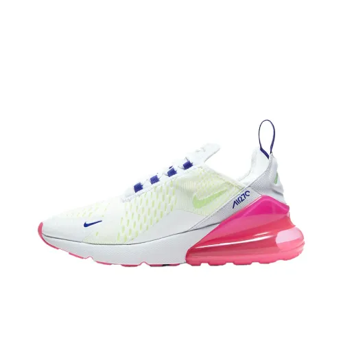 Nike Air Max 270 White Volt Pink Blast Indigo Women's