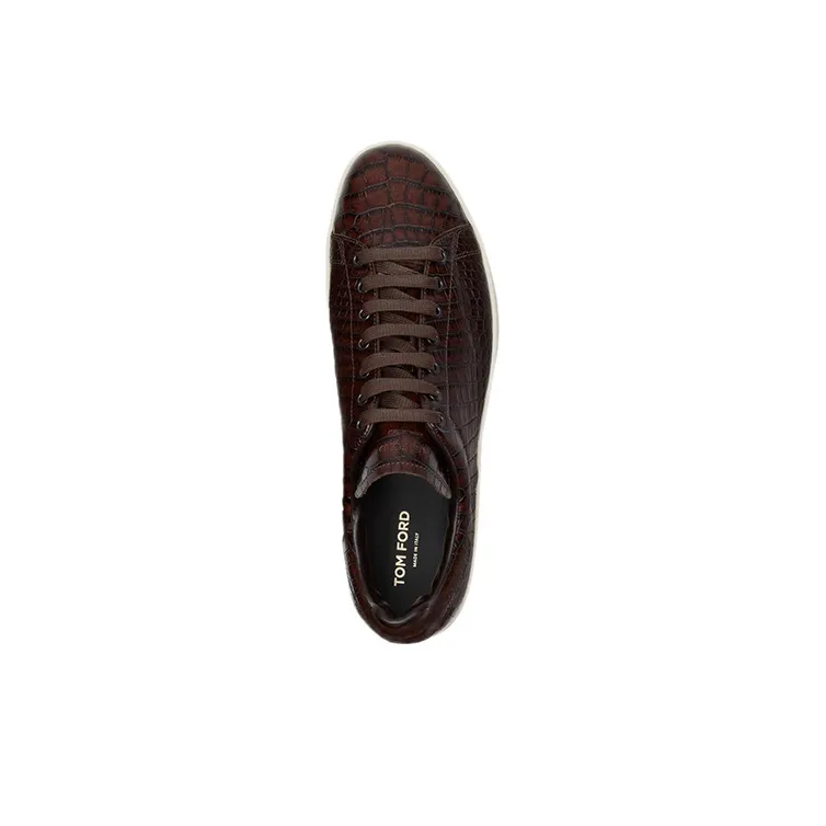 TOM FORD Warwick Embossed-crocodile Sneakers-2