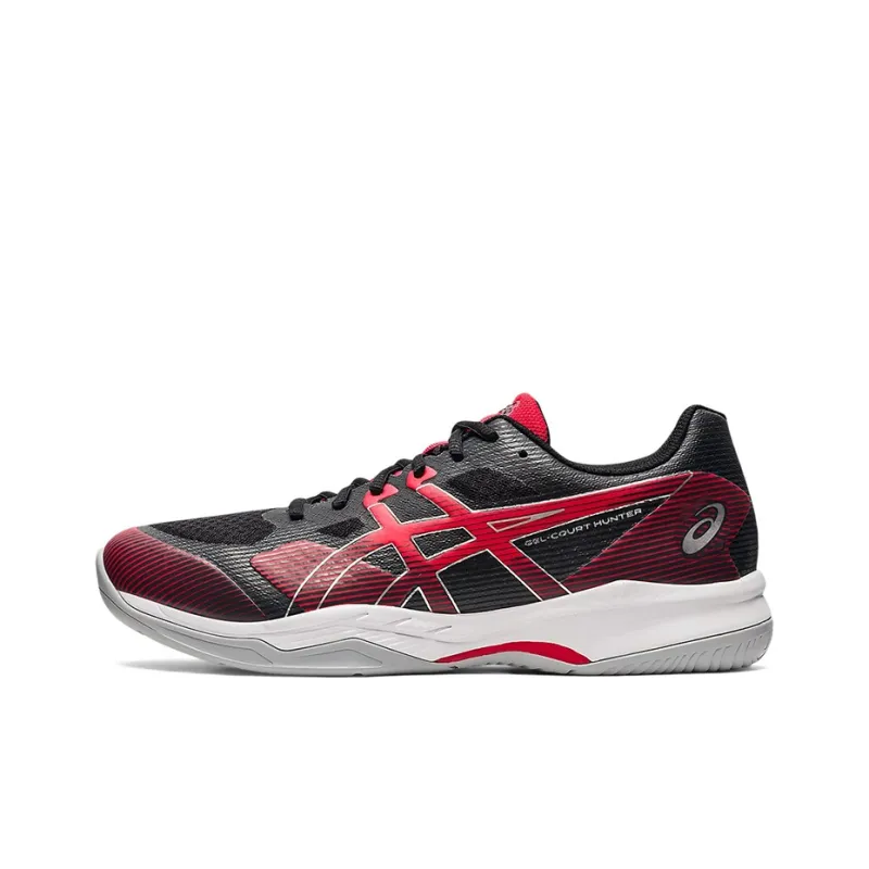 Asics Gel-Court Hunter 2 Lightweight And Breathable Low-Top Running Shoes Men's Black Red-0