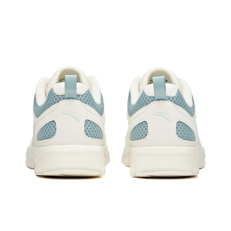 Anta Running Collection Leather Upper Low Top Running Shoes Women's White Green Pink-2