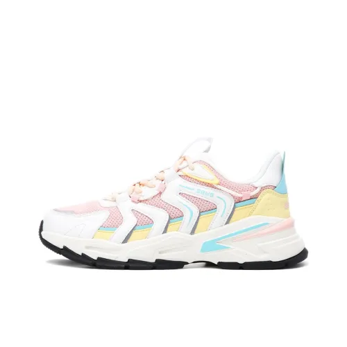 Erke Xun Running Shoes Women's Low Top Ivory White/Mineral Pink