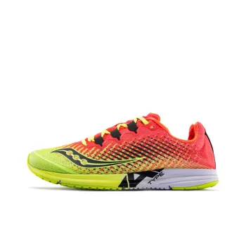 Saucony Cushioning Wear-Resistant Breathable Supportive Low-Top Running Shoes Women's Neon Green Tangerine