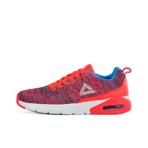 PEAK Running Shoes Women's Low-Top Fluorescent Red/Water Bottle Blue