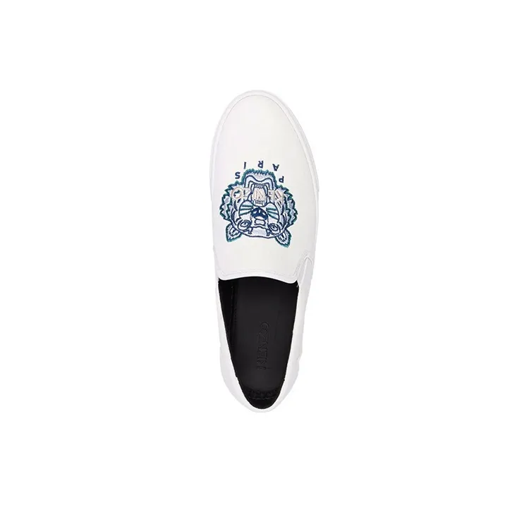 KENZO Takumi Kato Tiger Low Top Stylish Skateboarding Shoes Men's White-4