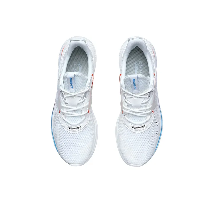 LiNing Liuyun Cushioning, Slip Resistant, And Abrasion Resistant Low Top Running Shoes White Blue Orange-3