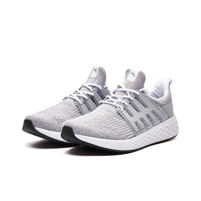 Anta Cushioning Anti-Slip And Wear-Resistant Breathable Coverage Low-Top Running Shoes Men's Gray White-2