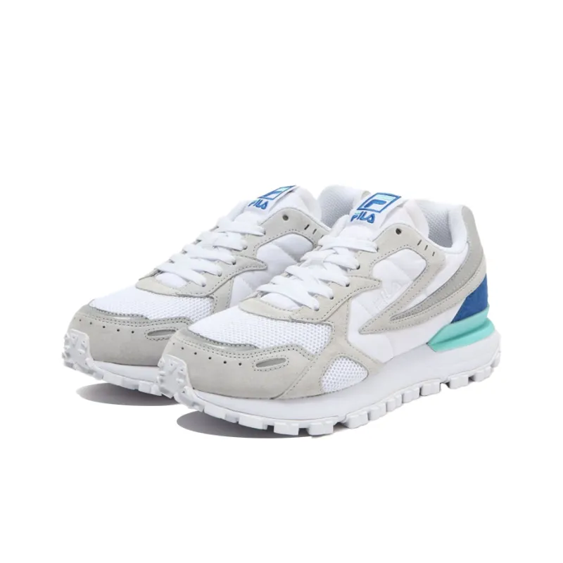 FILA Zagato Cushioning Anti Slip Wear Resistant Breathability Low Top Casual Shoes Unisex White Gray Korean Style-1