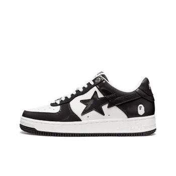 A BATHING APE STA Stylish Skateboarding Shoes Unisex Black White