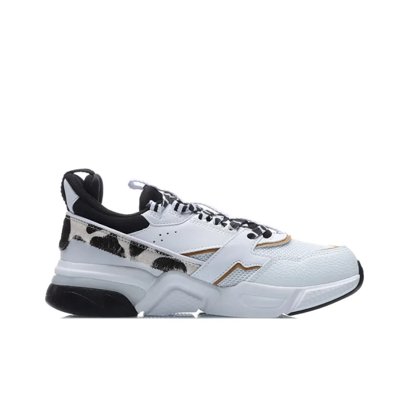 LiNing 001 Cushioning Anti Slip And Wear Resistant Low Top Running Shoes Women's White Black-1