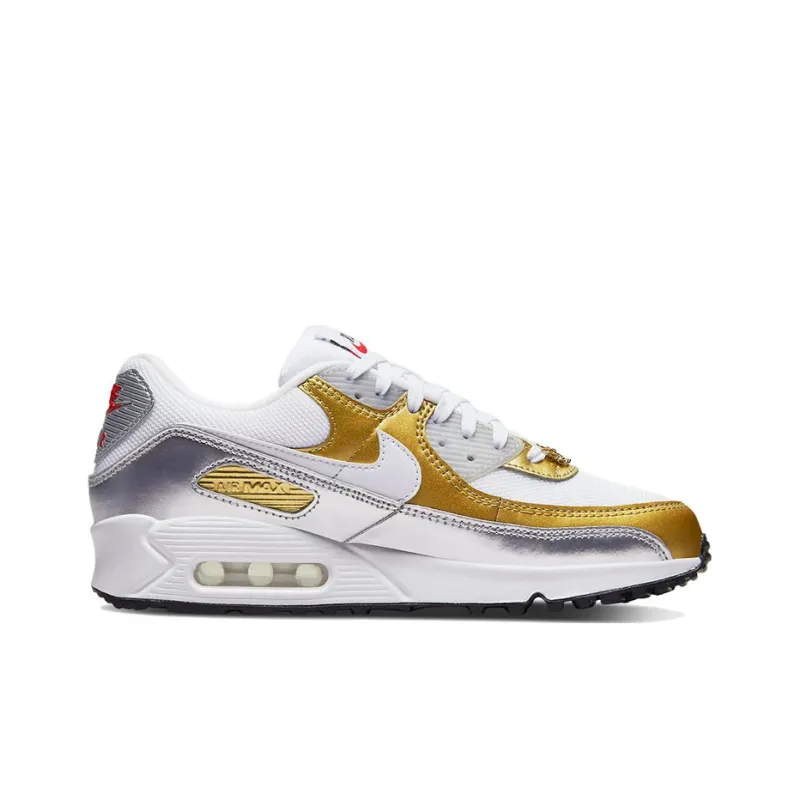 Nike Air Max 90 Se White Metallic Gold Women's-1