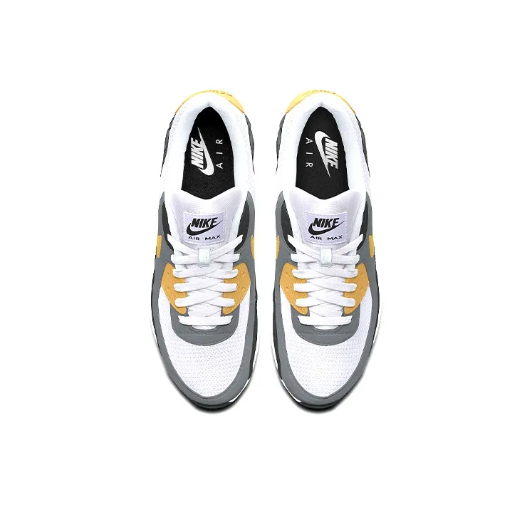 Nike Air Max 90 Running Shoes Men Low-Top Gray/Yellow/Black-3