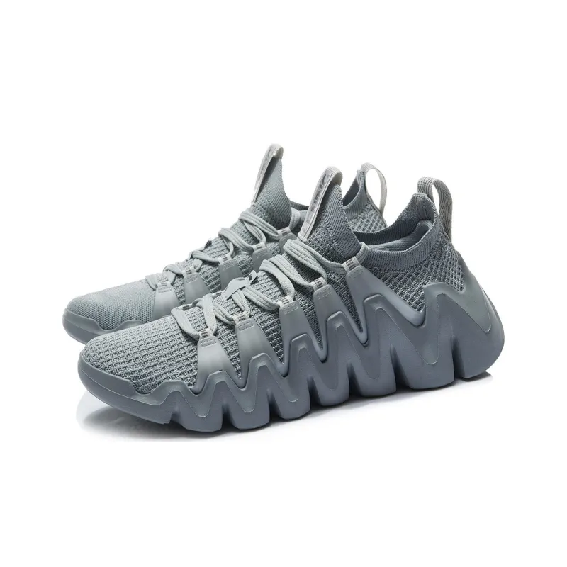 LiNing Phantom Stinger Wear Resistant Slip Resistant Cushioning Breathable Low Top Running Shoes Men's Gray-2