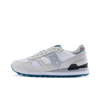 Saucony Shadow Original Slip-Resistant Cushioning Wear-Resistant Breathable Low-Top Running Shoes Men's White Blue