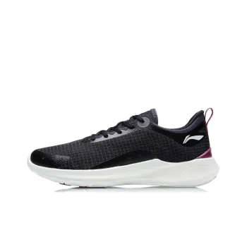 LiNing Qingyi Cushioned Wear Resistant Slip Resistant Low Top Running Shoes Women's Black White