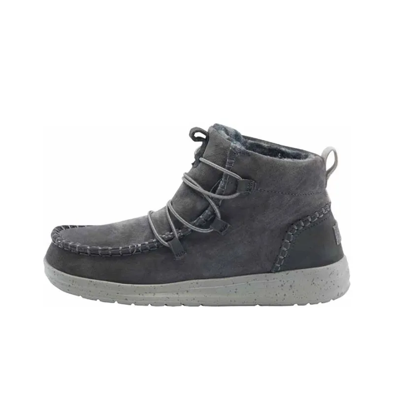 Heydude Skateboard Shoes Women's High-Top Gray-0