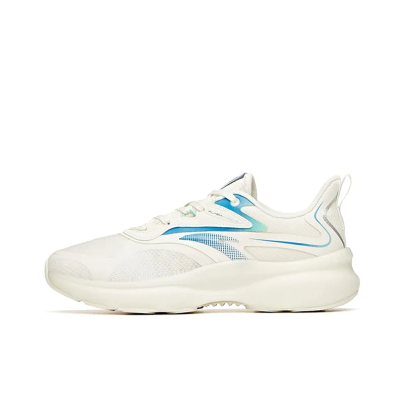 Anta Cushioned Slip-Resistant Abrasion-Resistant Breathable Low-Top Running Shoes Men's White Blue-0