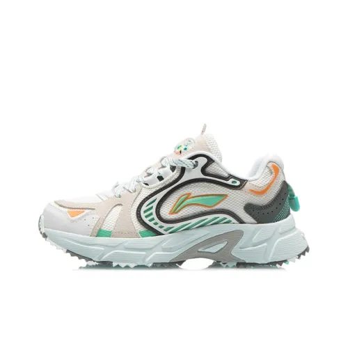 LINING Running Shoes Women's Low Top Standard White/Dark Gray Green
