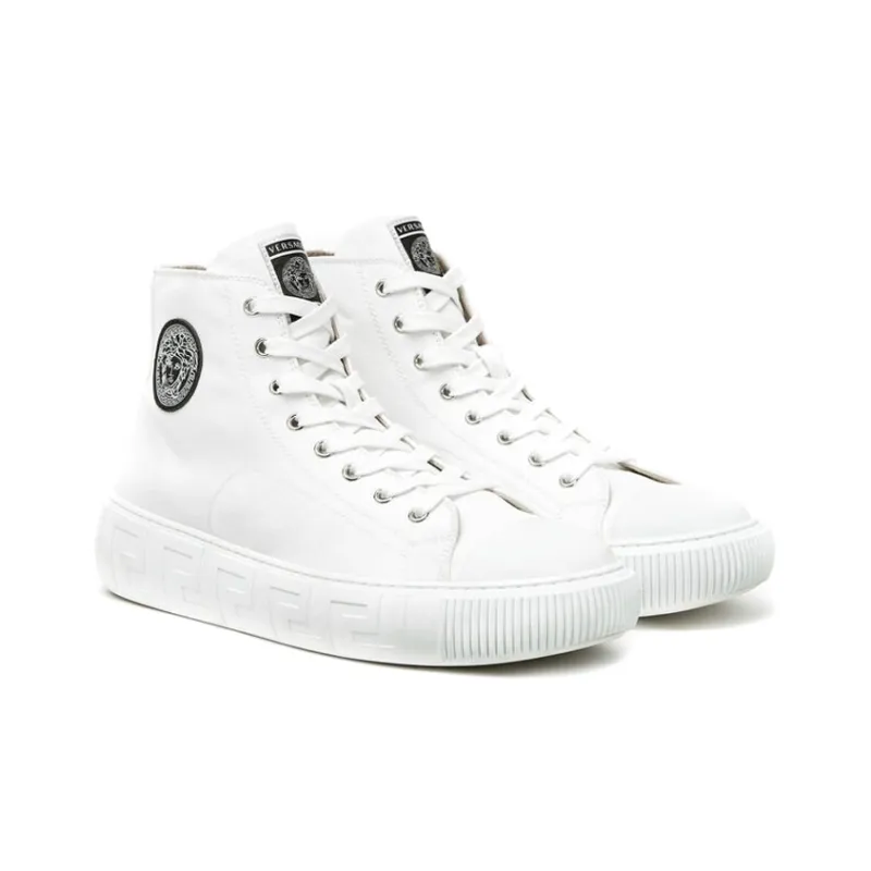 VERSACE Canvas Shoes Women's High Top White-2