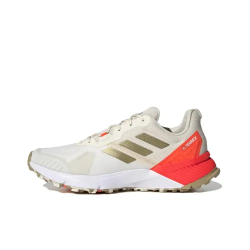 Adidas Terrex Soulstride Trail Running Shoes Men Low-Top Oatmeal/Gold/Red