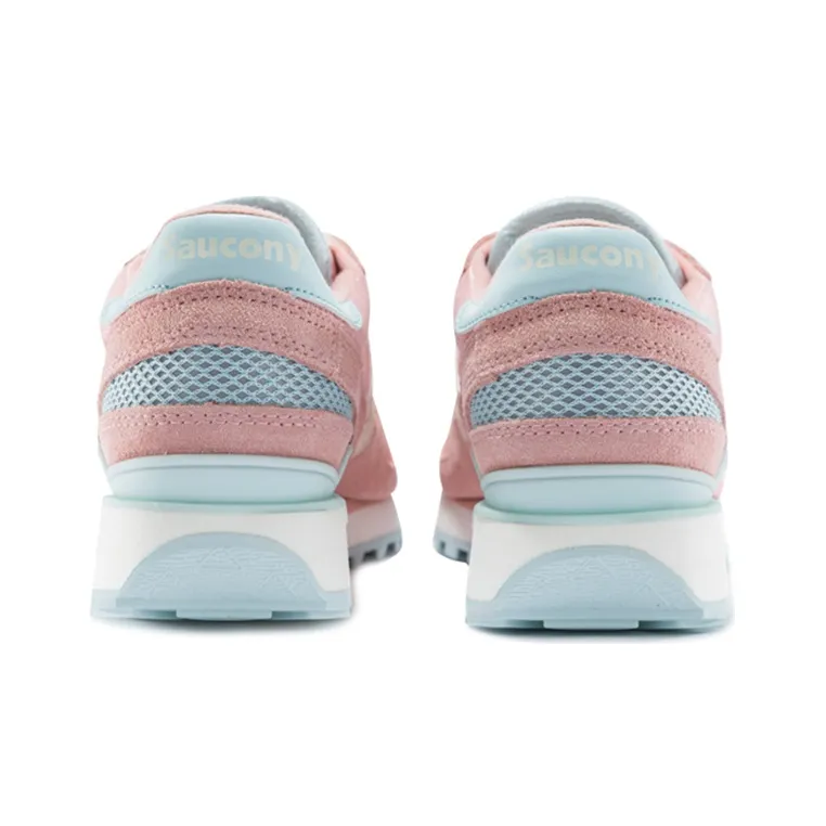 Saucony Shadow Original Cushioning Anti-Slip Wear-Resistant Breathability Low-Top Running Shoes Women's Pink Blue-3