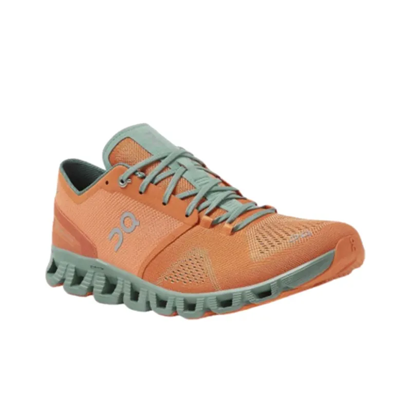 On Running Cloud X Orange Sea Green-1