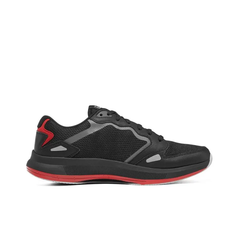 Skechers Go Run Pulse Cushioning Anti Slip Wear Resistant Breathability Low Top Running Shoes Men's Black Red-1