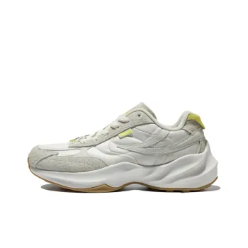 FILA Cushioning Anti Slip And Wear Resistant Low Top Running Shoes Unisex White Gray Yellow Korean Style