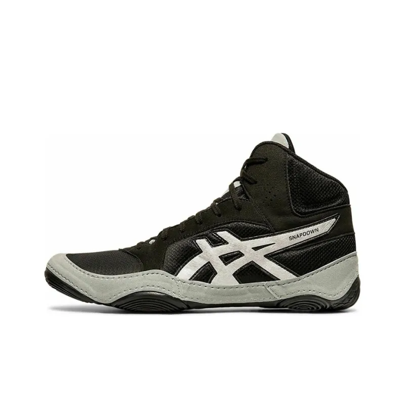 Asics Snapdown 2 Anti Slip Wear Resistant Mid Top Running Shoes Men's Black White 2E Width-0