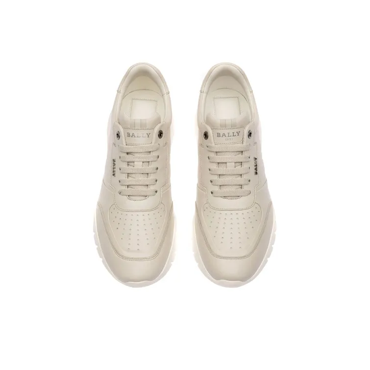 BALLY Running Shoes Men Low Top Gray White-2