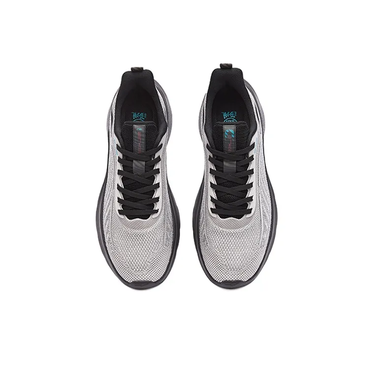 Erke Strange Bomb Lite-Meteorite Anti-Slip Wear-Resistant Low-Top Running Shoes Light Gray Black-2