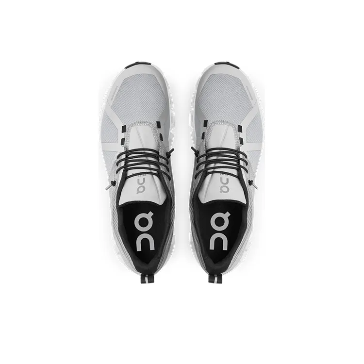 On Running Cloud 5 Waterproof Glacier Grey White Women's-3