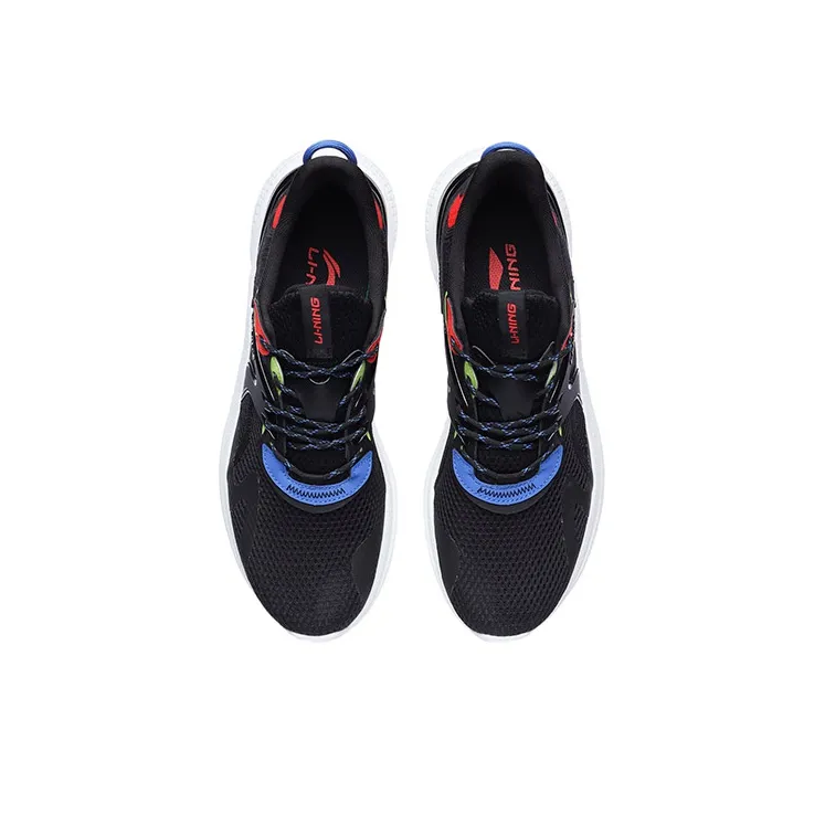 LiNing Liuyun Cushioning Anti Slip And Wear Resistant Low Top Running Shoes Black Red Blue-3