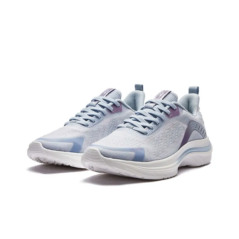 Erke Cushioning Anti-Slip Wear-Resistant Breathability Low-Top Running Shoes Women's Mother-of-Pearl Color-1