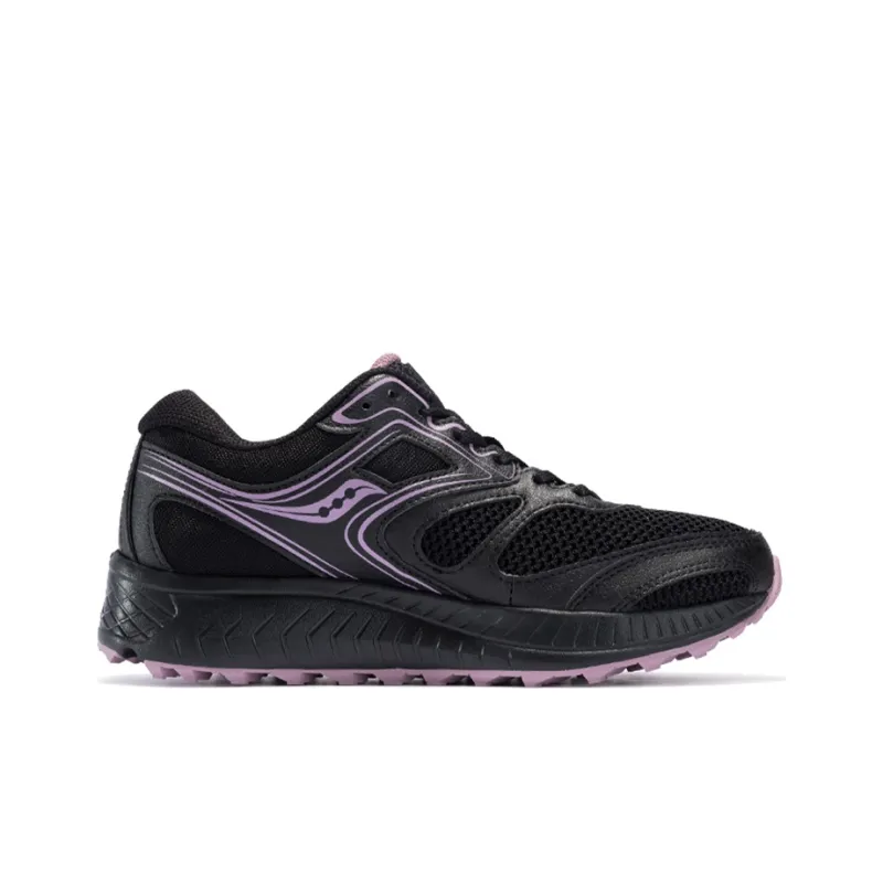 Saucony Cohesion 12 Cushioning Anti Slip Wear Resistant Breathability Low Top Running Shoes Women's Black Purple-1
