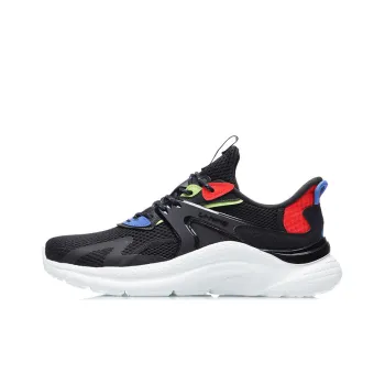 LiNing Liuyun Cushioning Anti Slip And Wear Resistant Low Top Running Shoes Black Red Blue