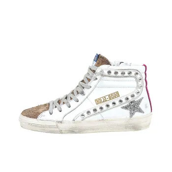 Golden Goose Slide Skateboard Shoes Women's High-Top White