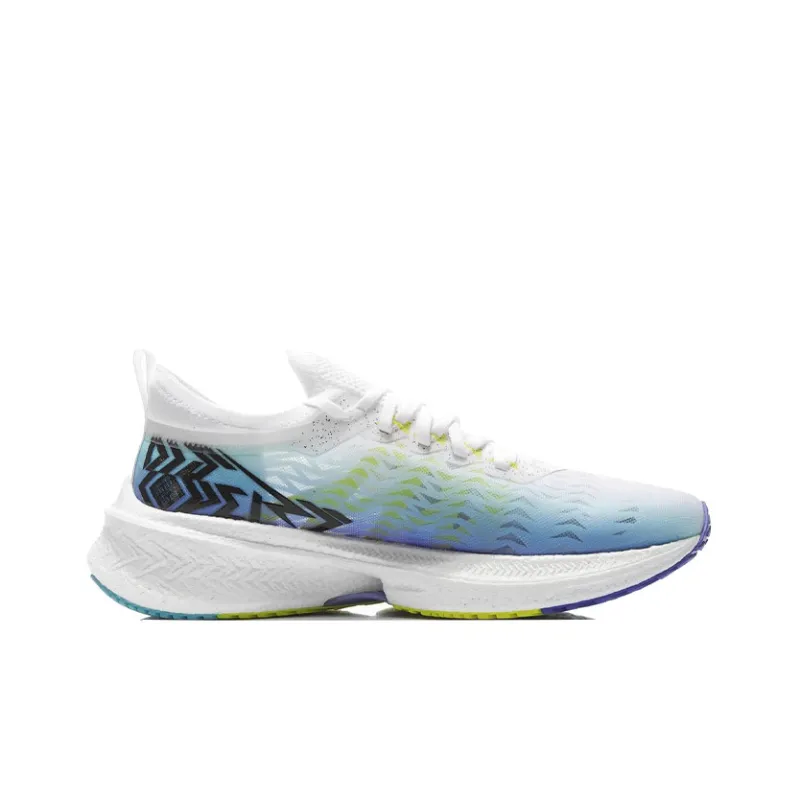 LINING Feidian Discovery Running Shoes Men Low Top White/Neon Blue Purple/Green-1