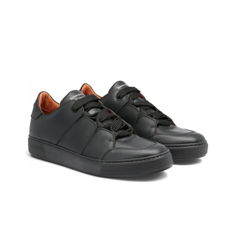 Zegna Tiziano Low Top Stylish Skateboarding Shoes Men's Black-2