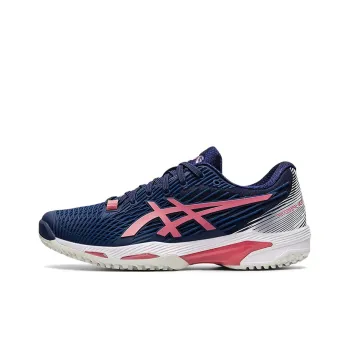 Asics Solution Speed FF 2 Oc Anti-Slip And Wear-Resistant Breathable Low-Top Running Shoes Women's Blue Pink