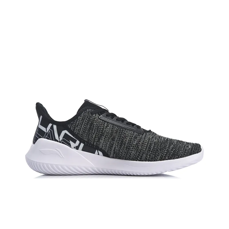 LiNing Akasaka Anti Slip Wear Resistant Low Top Running Shoes Unisex Black White-1