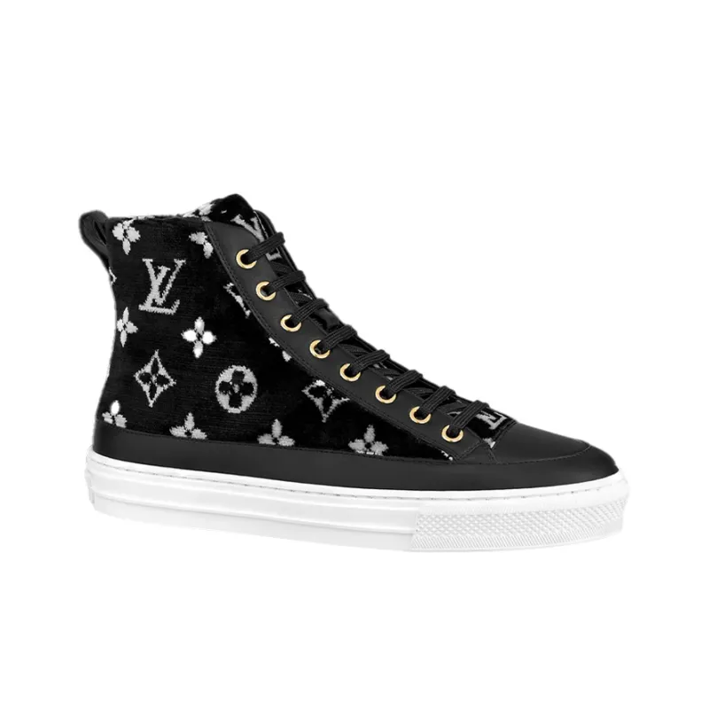 LOUIS VUITTON Stellar Ankle Sneakers 'Black White Monogram' Women's-1