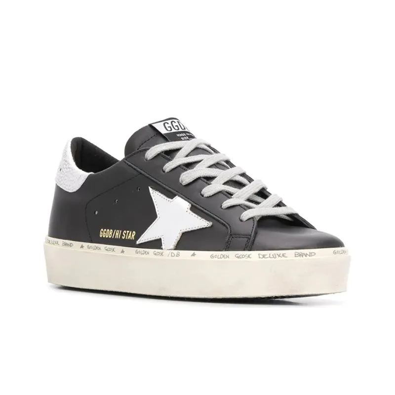 Golden Goose Hi Star Black Silver Women's-1