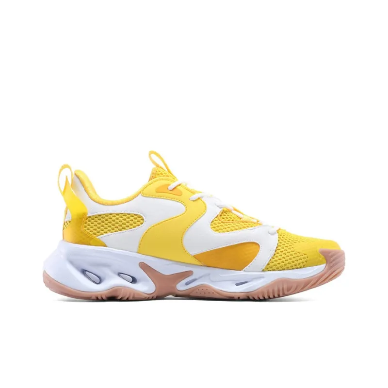 PEAK Wear resistant Non slip And Breathable Low Top Running Shoes Men's Yellow White-1