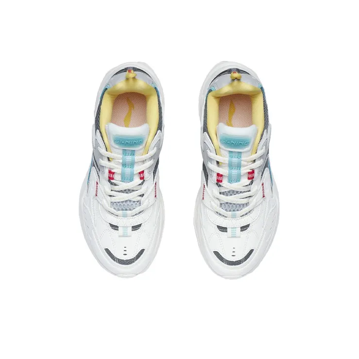 LiNing Spacetime Cushioning Low Top Running Shoes Women's White Gray-3