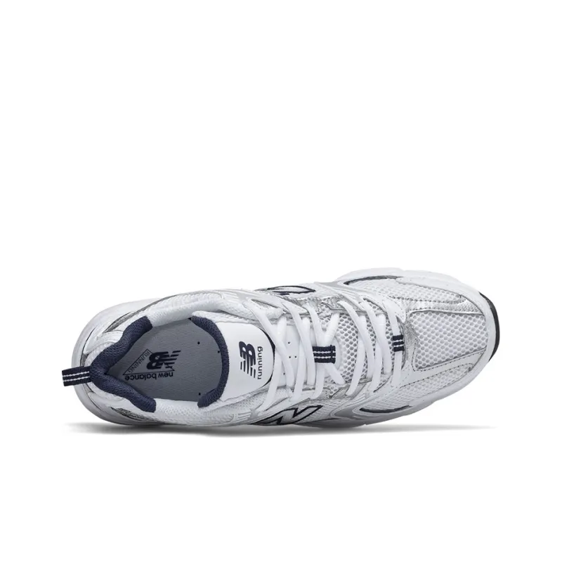 New Balance NB 530 Cushioning, Slip Resistant, And Abrasion Resistant Low Top Casual Running Shoes Unisex White Silver-2