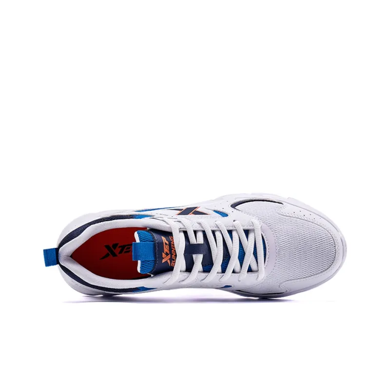 XTEP Cushioned Slip-Resistant Breathable Low-Top Running Shoes Men's White Blue-2
